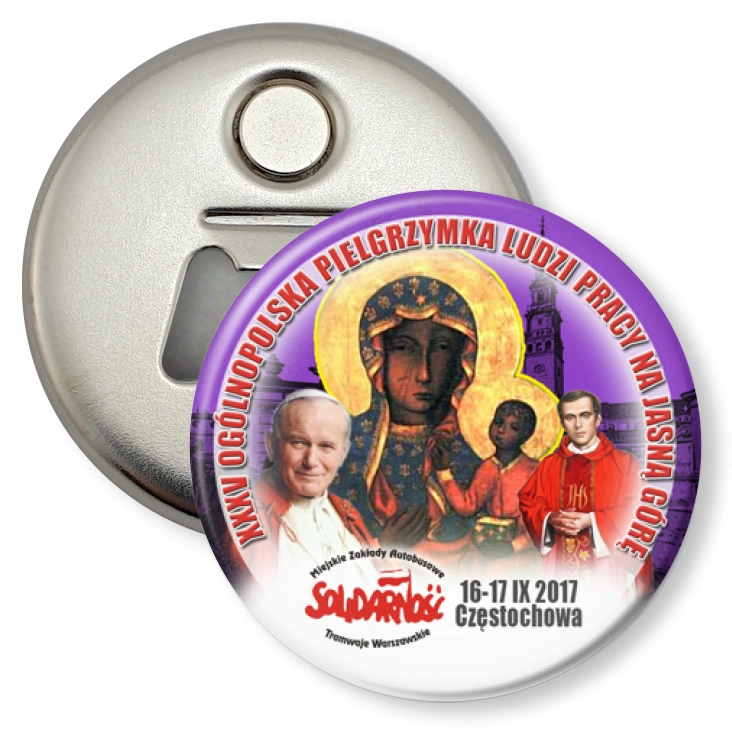 przypinka otwieracz-magnes XXXV Ogólnopolska Pielgrzymka Ludzi Pracy