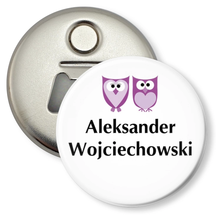 przypinka otwieracz-magnes Sowy