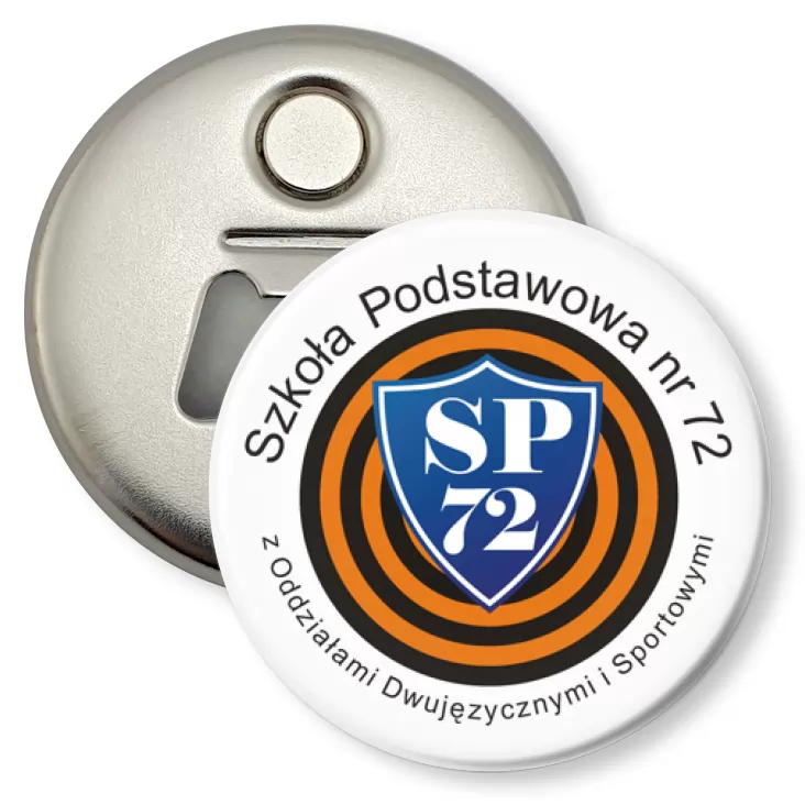 przypinka otwieracz-magnes SP nr 72 w Poznaniu