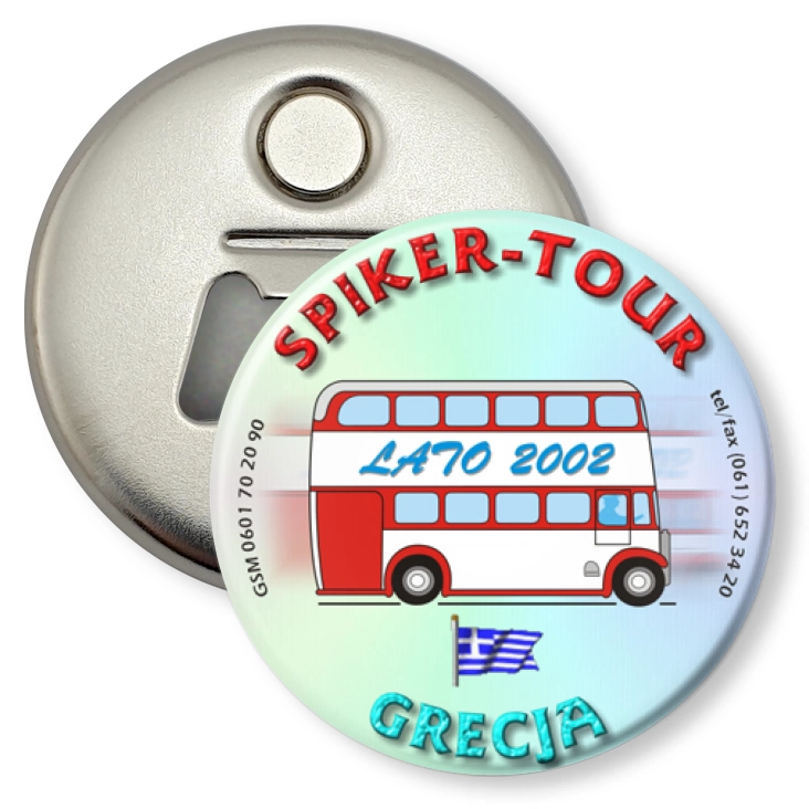 przypinka otwieracz-magnes Spiker-Tour Grecja