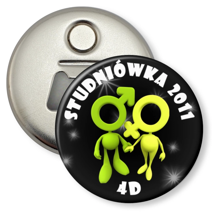 przypinka otwieracz-magnes Studniówka - Ryki 4D