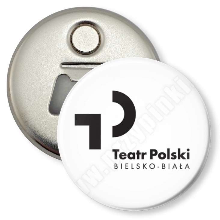 przypinka otwieracz-magnes Teatr Polski Bielsko-Biała