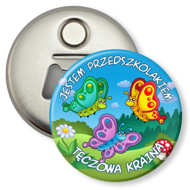 przypinka otwieracz-magnes Tęczowa kraina