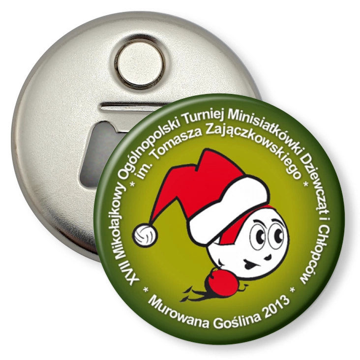 przypinka otwieracz-magnes Turniej Minisiatkówki 2013