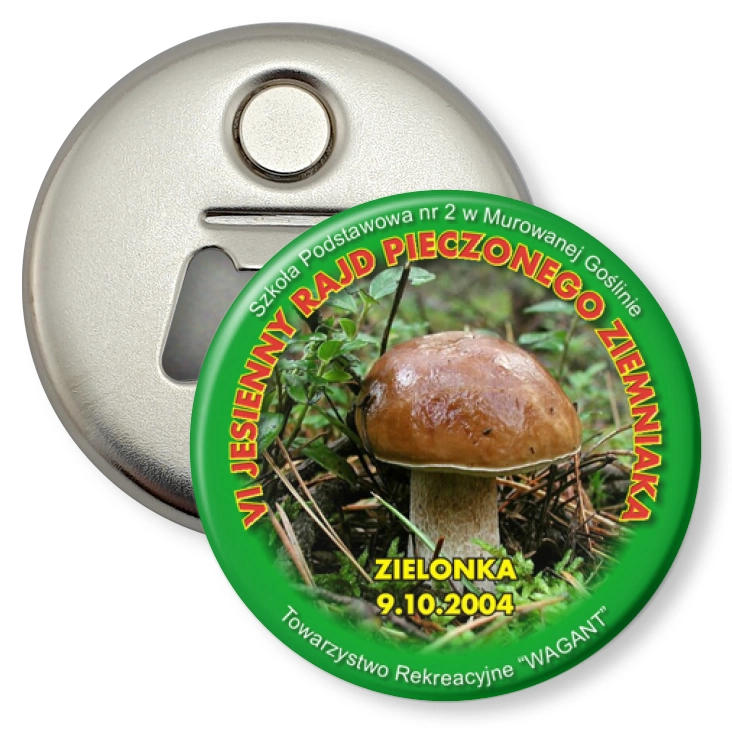 przypinka otwieracz-magnes VI Jesienny Rajd Pieczonego Ziemniaka