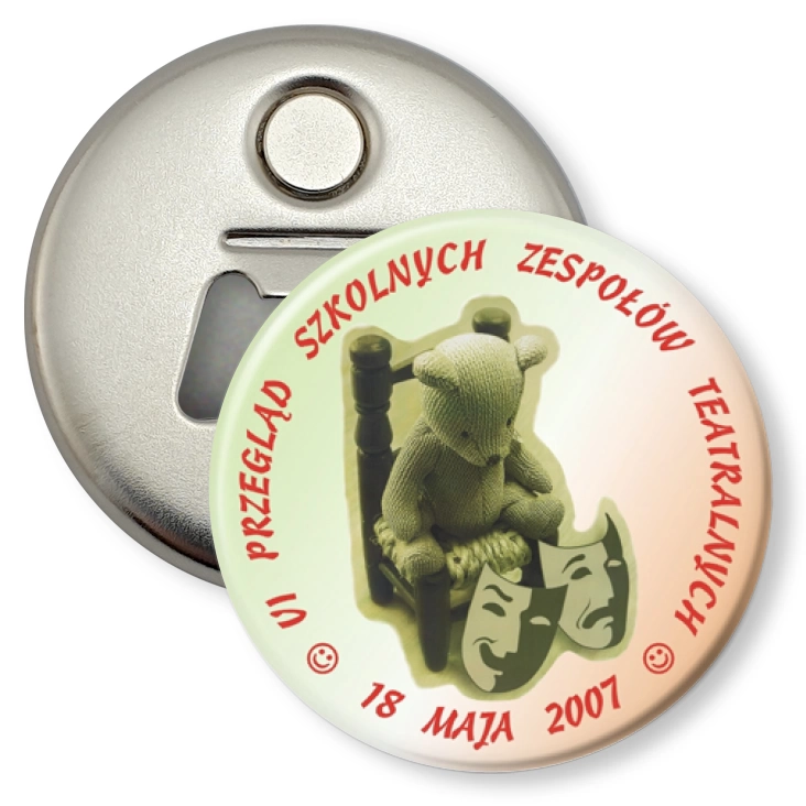 przypinka otwieracz-magnes VI Przegląd Szkolnych Zespołów Teatralnych