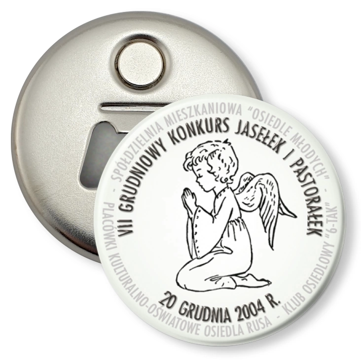 przypinka otwieracz-magnes VII Grudniowy Konkurs jasełek i Pastorałek
