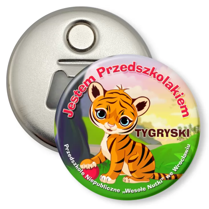 przypinka otwieracz-magnes Wesołe Nutki