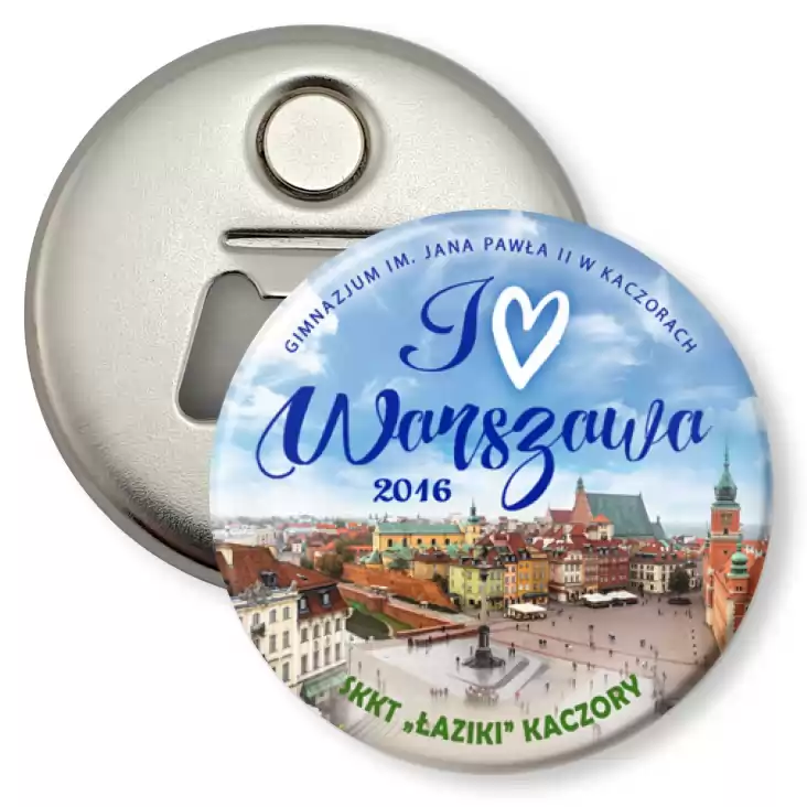 przypinka otwieracz-magnes Wycieczka Kaczory - Warszawa 2016