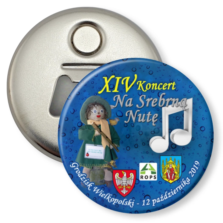 przypinka otwieracz-magnes XIV Koncert Na Srebrną Nutę