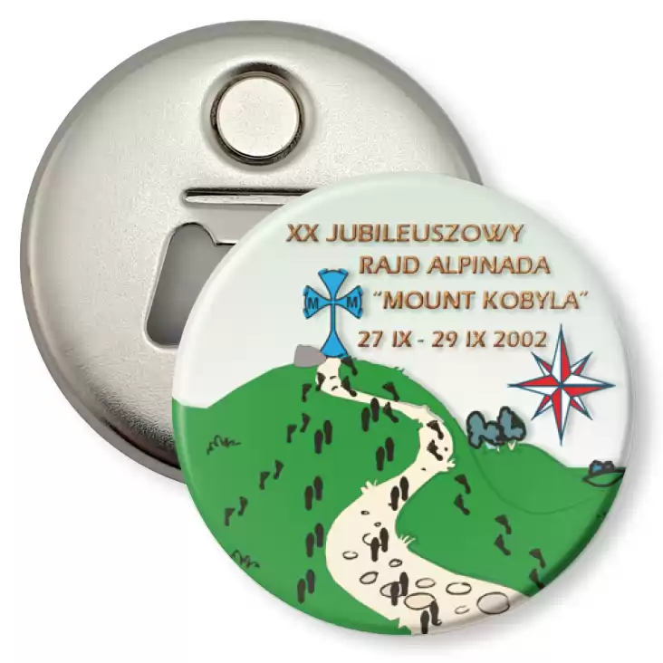 przypinka otwieracz-magnes XX Jubileuszowy Rajd Alpinada Mount Kobyla
