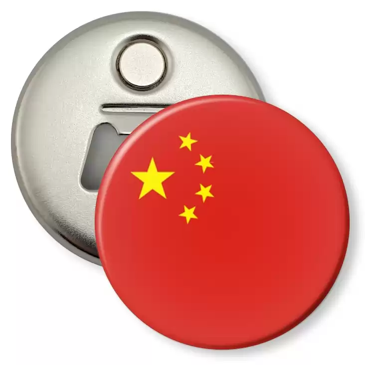 przypinka otwieracz-magnes Flaga Chiny
