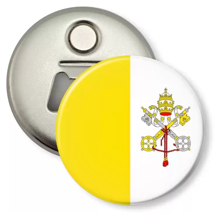 przypinka otwieracz-magnes Flaga Watykan 