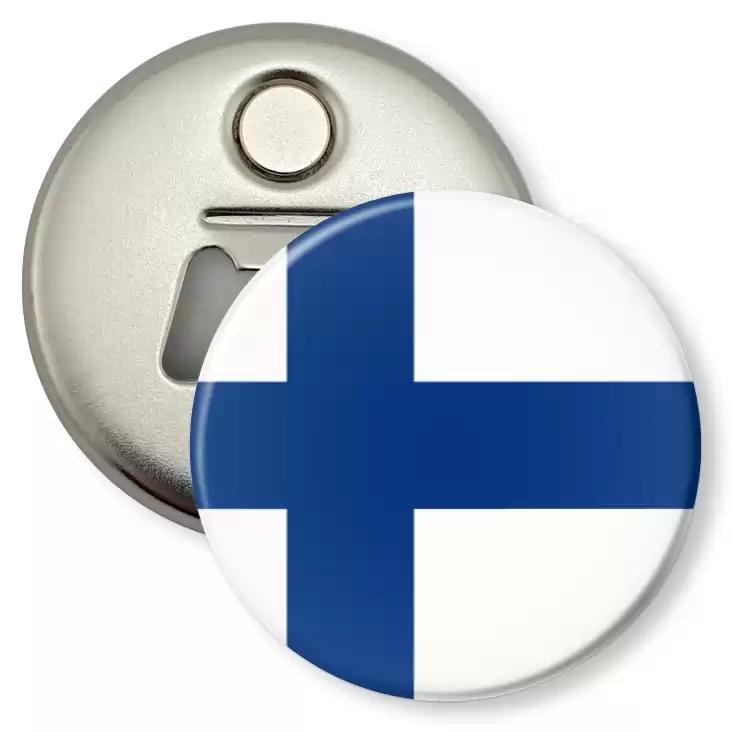 przypinka otwieracz-magnes Flaga Finlandia