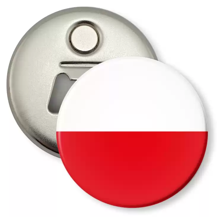przypinka otwieracz-magnes Flaga Polska