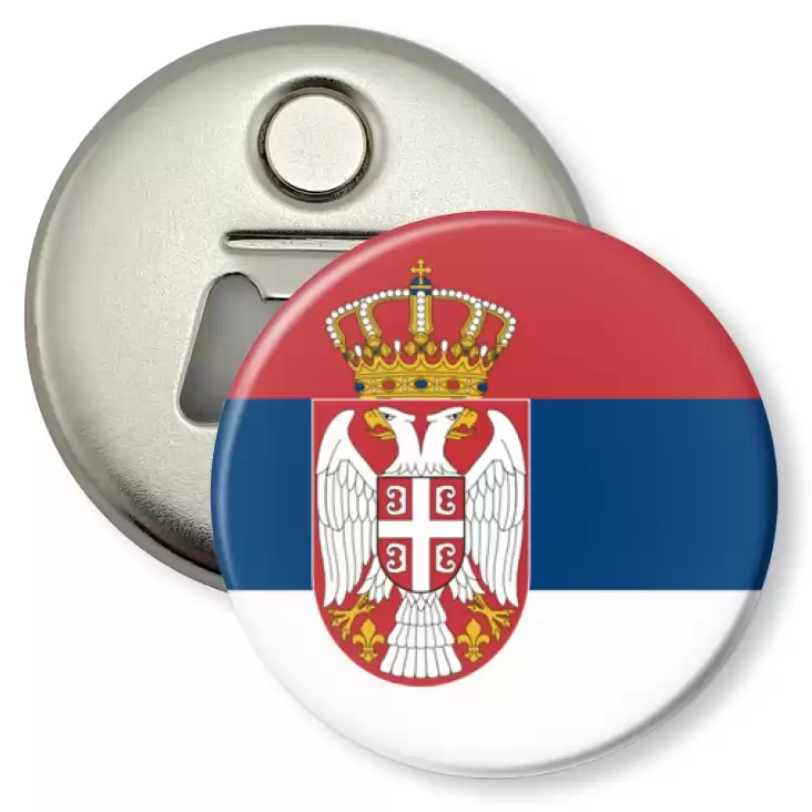 przypinka otwieracz-magnes Flaga Serbia
