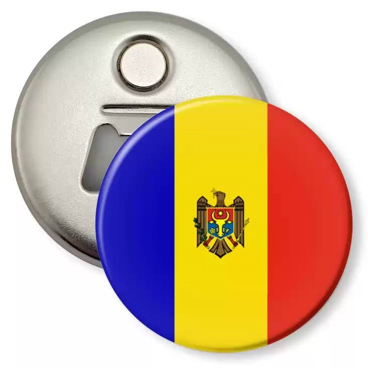 przypinka otwieracz-magnes Flaga Mołdawia
