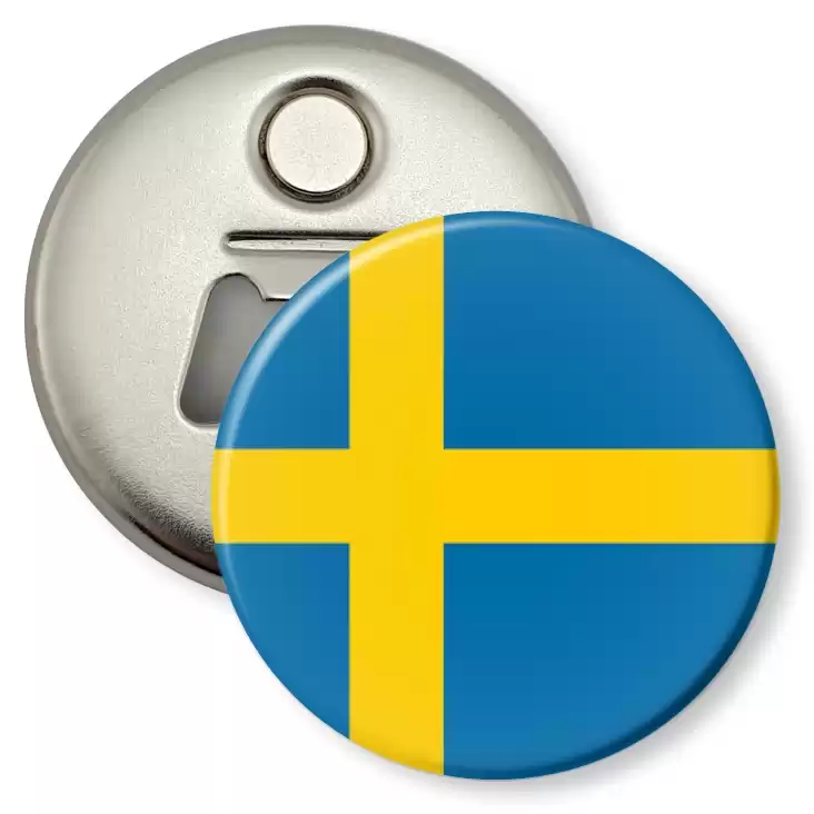przypinka otwieracz-magnes Flaga Szwecja