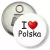 Przypinka otwieracz-magnes I love Polska serduszko