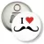 Przypinka otwieracz-magnes I love moustache