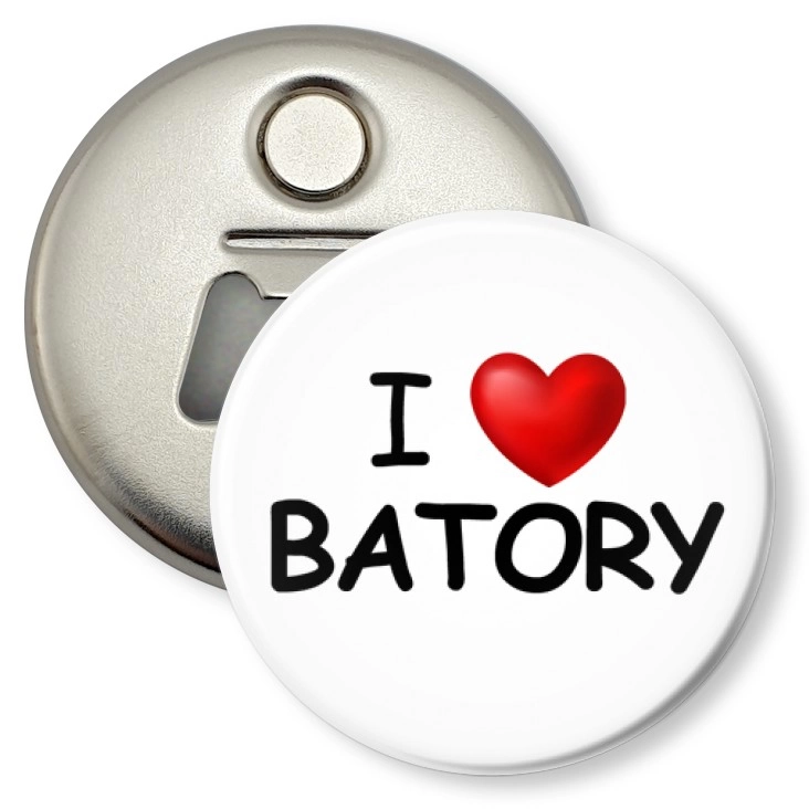 przypinka otwieracz-magnes I love Batory