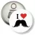 Przypinka otwieracz-magnes I love moustache