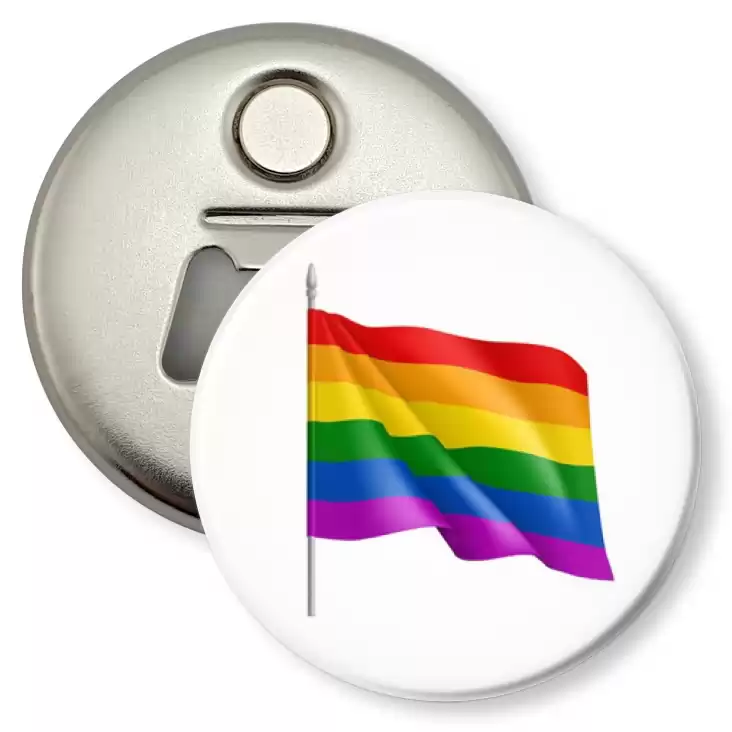 przypinka otwieracz-magnes LGBT flaga tęczowa