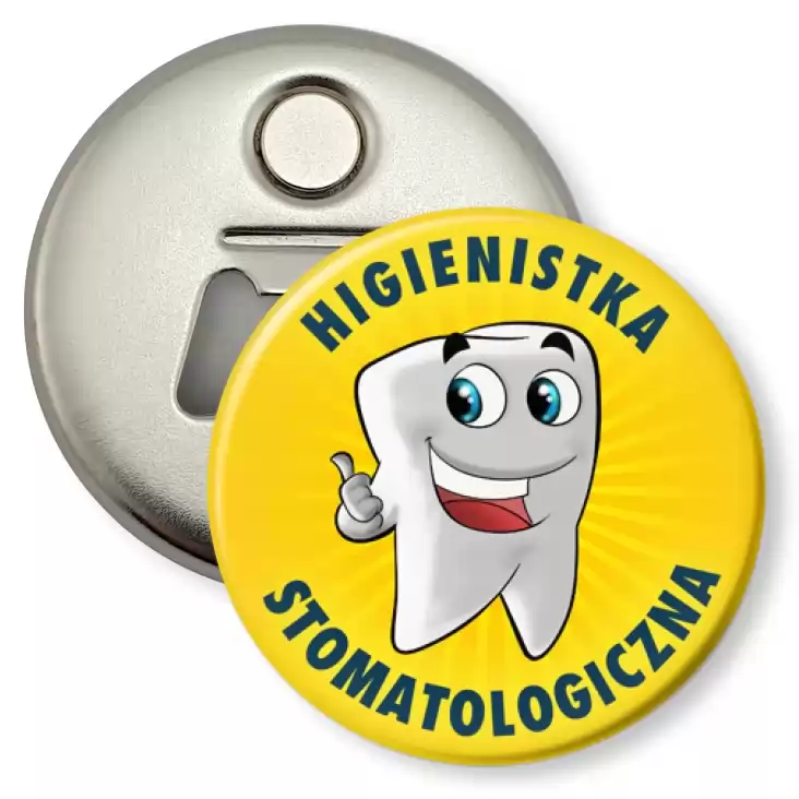 przypinka otwieracz-magnes Higienistka stomatologiczna