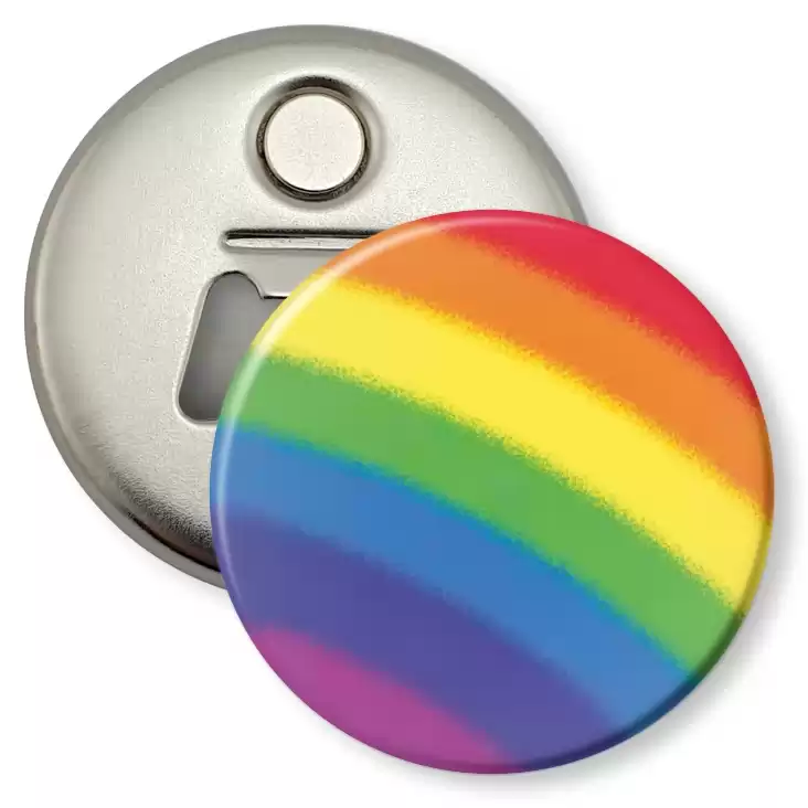 przypinka otwieracz-magnes LGBT Tęcza