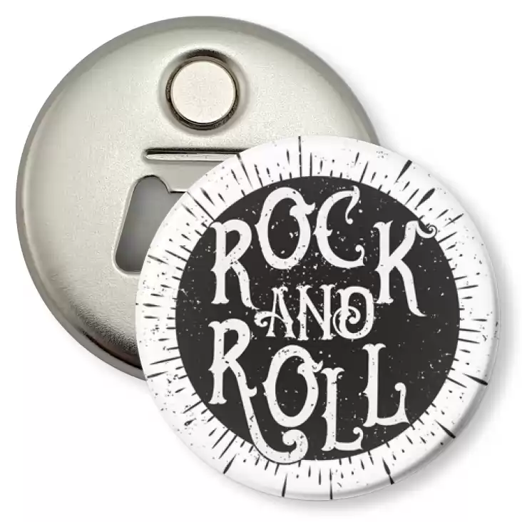 przypinka otwieracz-magnes Rock and roll