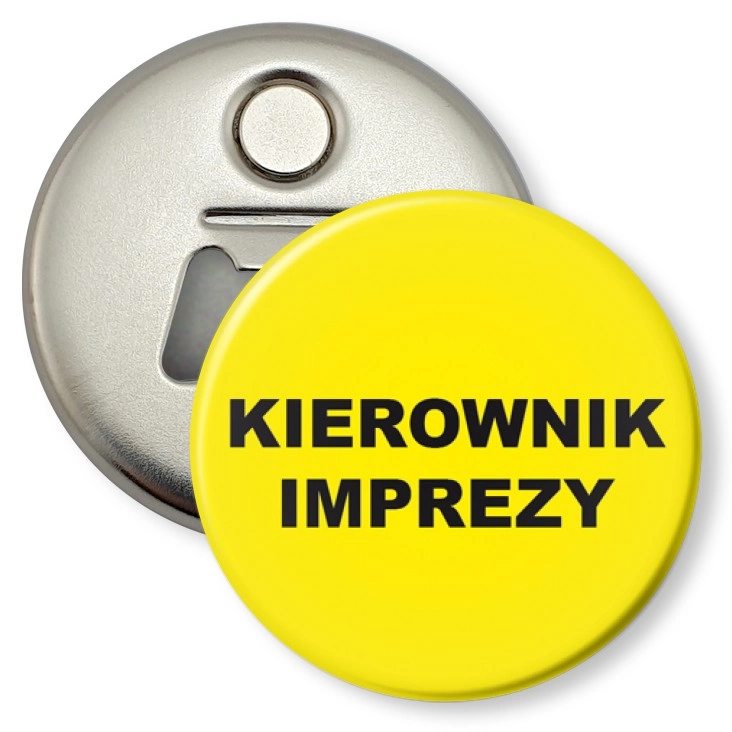 przypinka otwieracz-magnes Kierownik imprezy