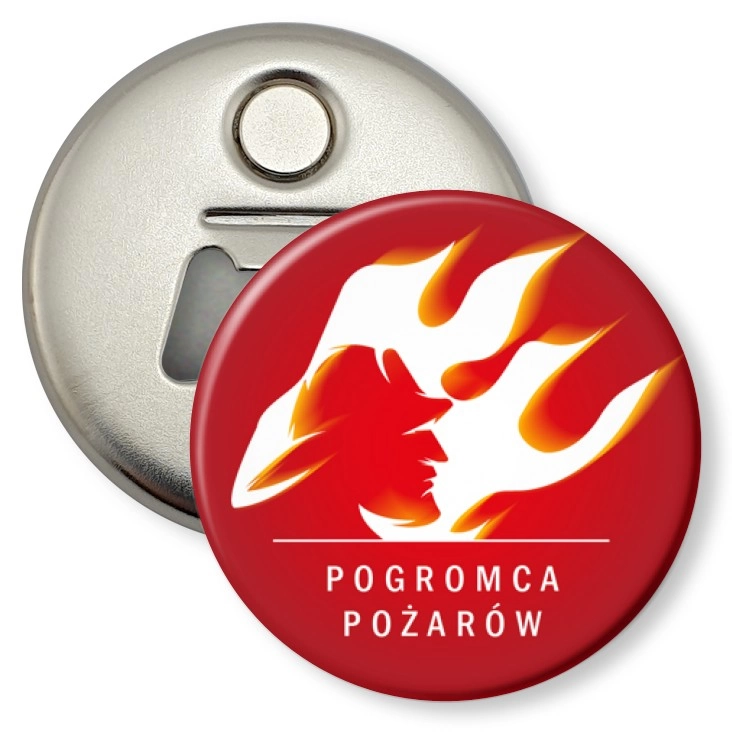 przypinka otwieracz-magnes Pogromca pożarów