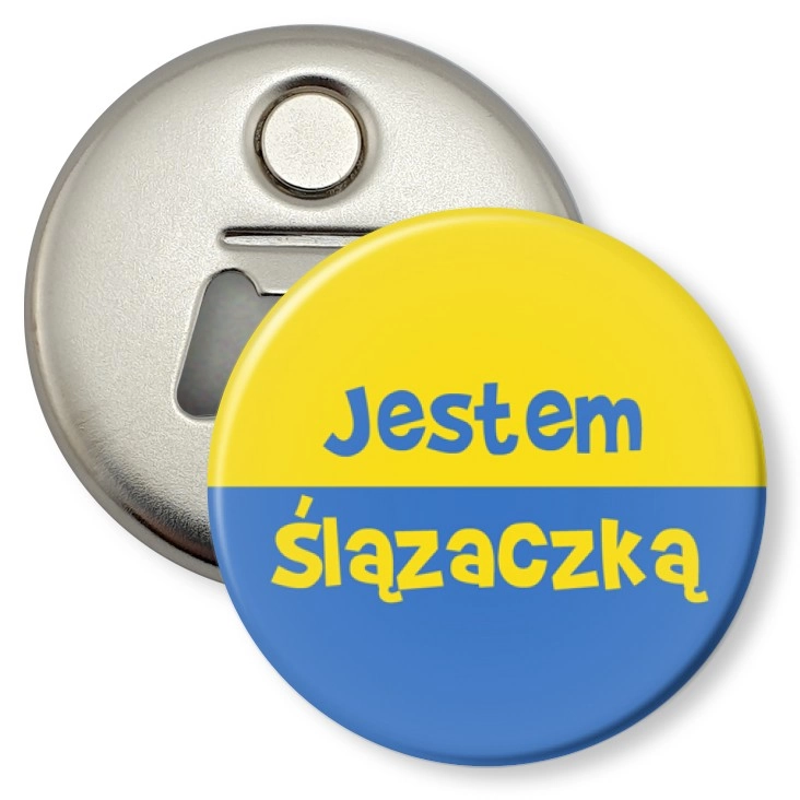 przypinka otwieracz-magnes Jestem Ślązaczką