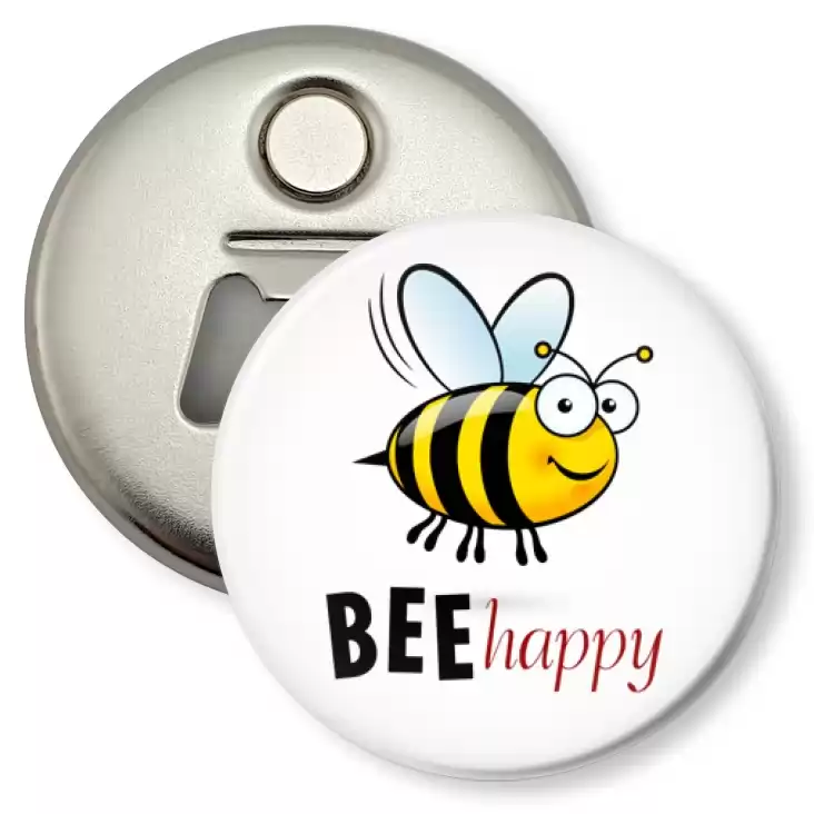 przypinka otwieracz-magnes Bee happy
