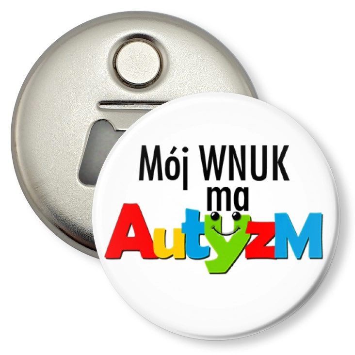 przypinka otwieracz-magnes Mój wnuk ma autyzm