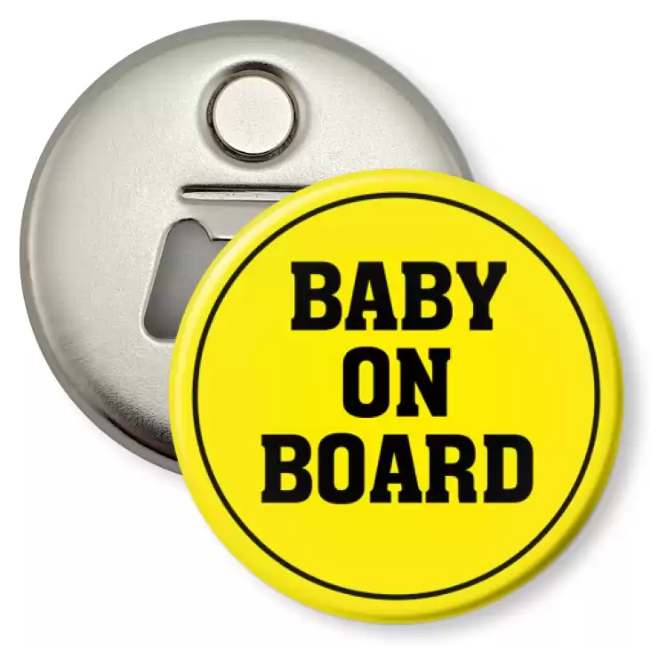 przypinka otwieracz-magnes Baby on board