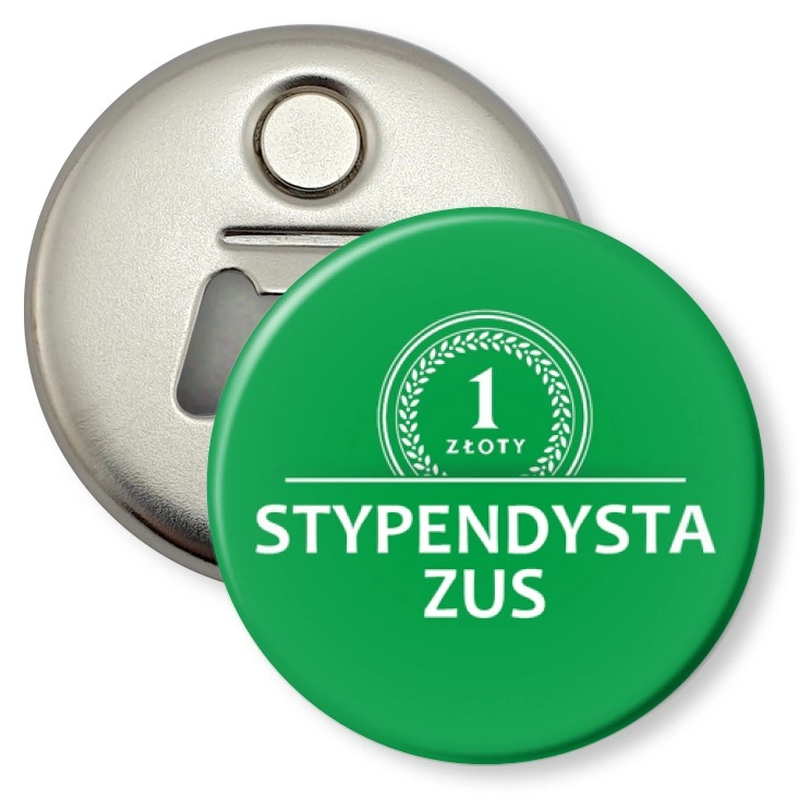 przypinka otwieracz-magnes Stypendysta ZUS