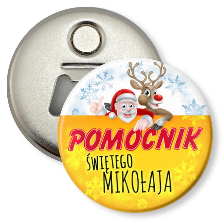 przypinka otwieracz-magnes Pomocnik Świętego Mokołaja