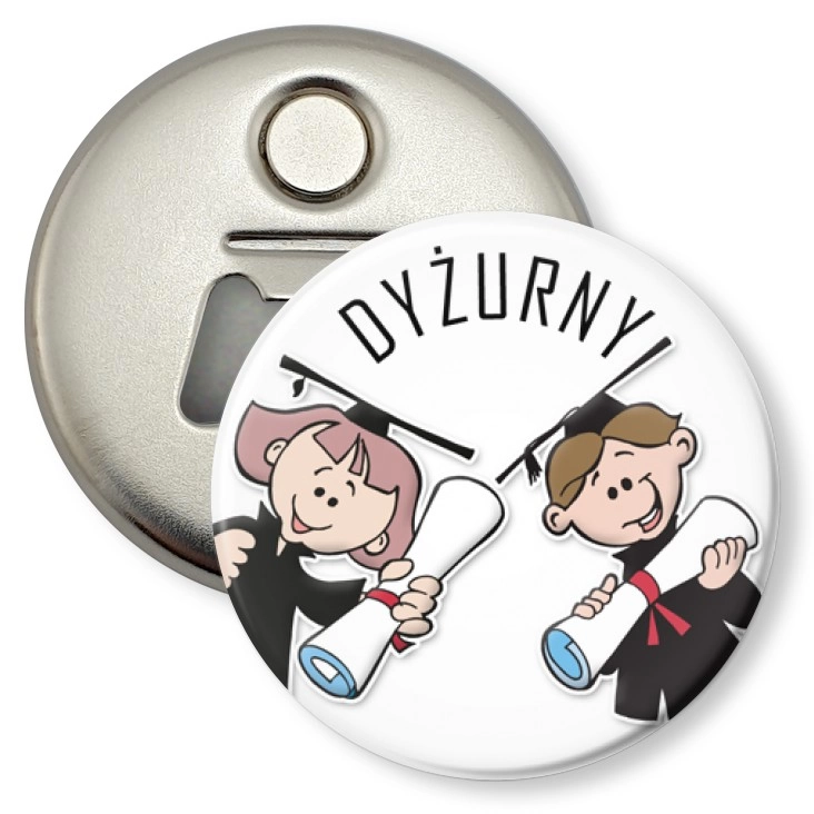 przypinka otwieracz-magnes Dyżurny birety
