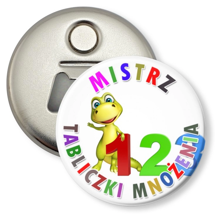 przypinka otwieracz-magnes Mistrz tabliczki mnożenia