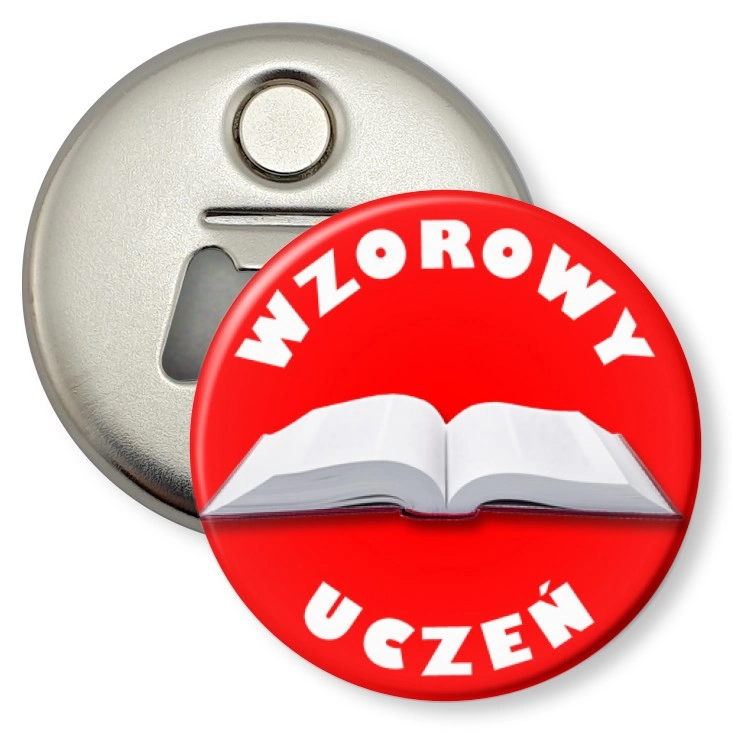 przypinka otwieracz-magnes Wzorowy uczeń