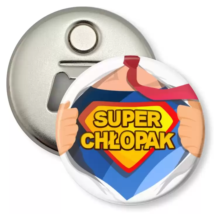 przypinka otwieracz-magnes Super Chłopak Superman Dzień Chłopaka