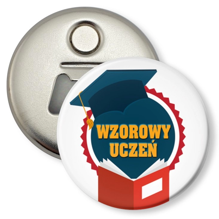 przypinka otwieracz-magnes Wzorowy Uczeń