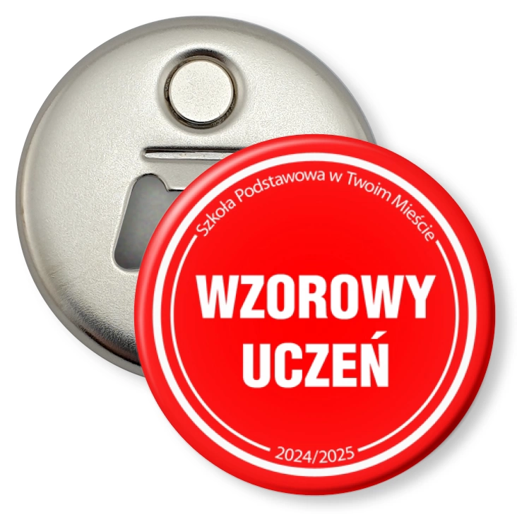 przypinka otwieracz-magnes Wzorowy Uczeń Odznaka