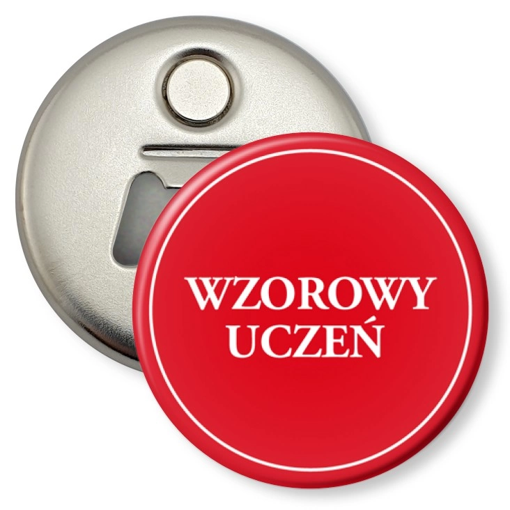 przypinka otwieracz-magnes Wzorowy uczeń