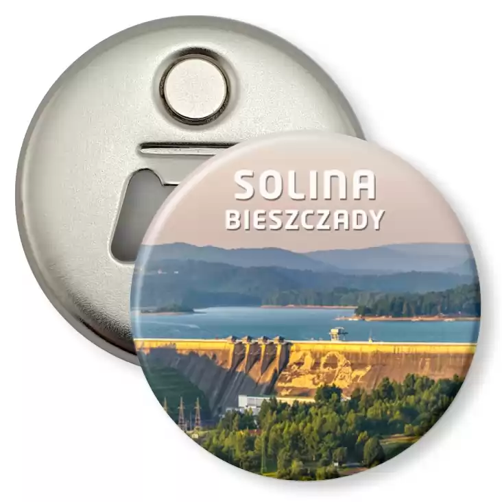 przypinka otwieracz-magnes Bieszczady - Solina