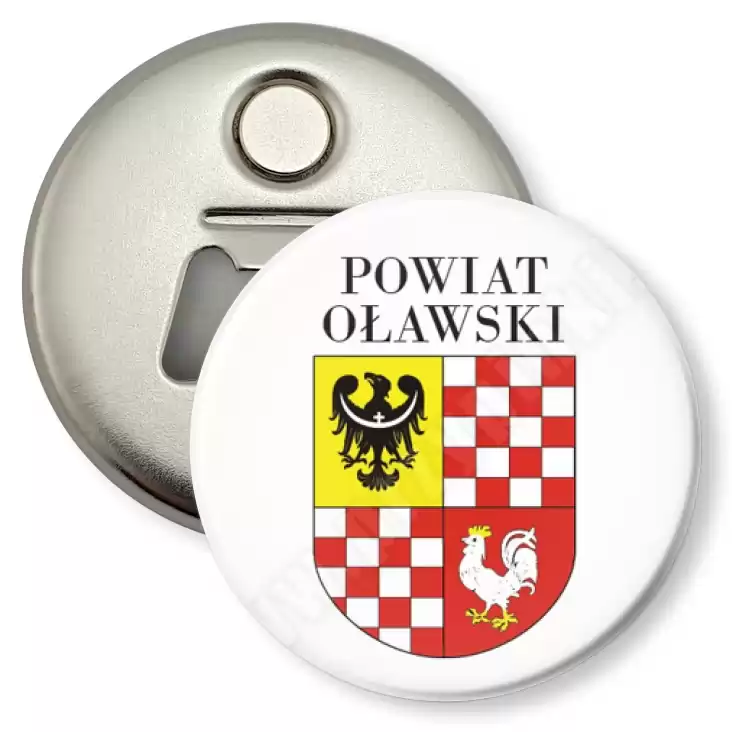 przypinka otwieracz-magnes Powiat Oławski
