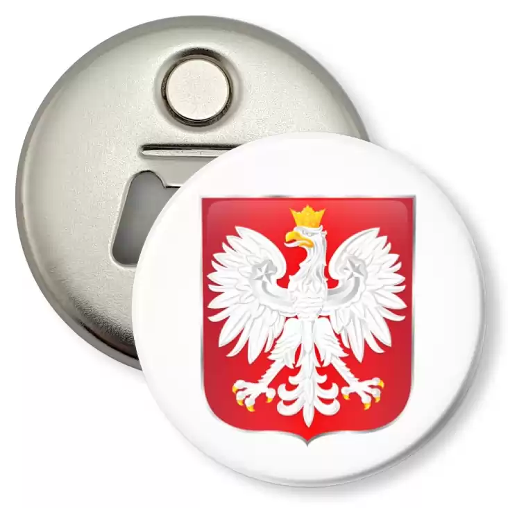 przypinka otwieracz-magnes Godło Polski