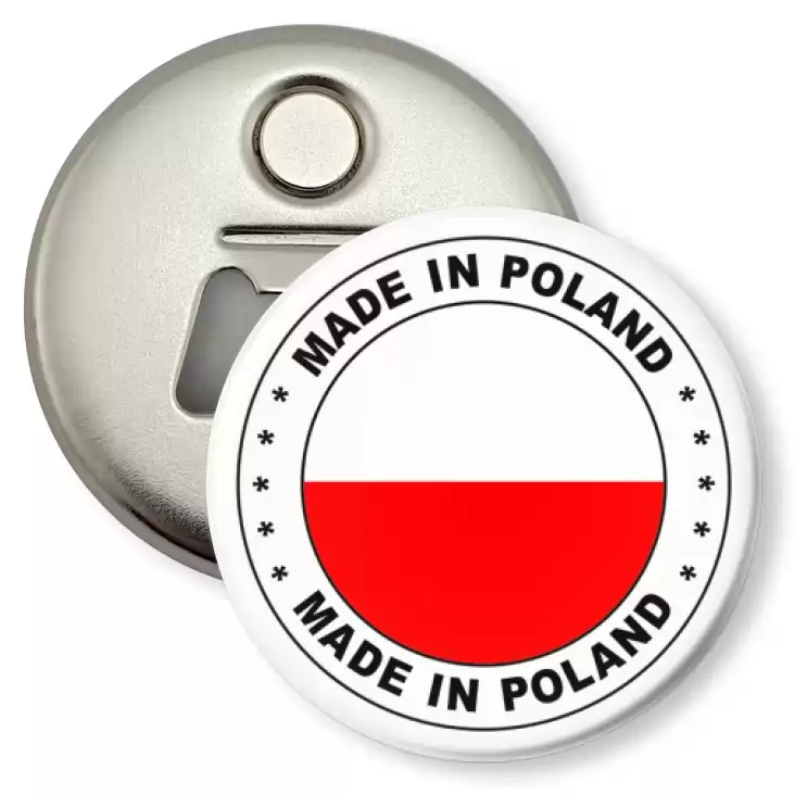 przypinka otwieracz-magnes Made in Poland