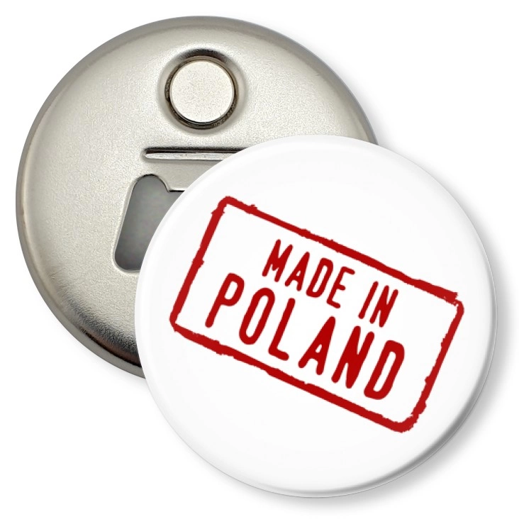 przypinka otwieracz-magnes Made in Poland